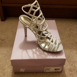 Madden Girl DirectT Silver Caged Heels